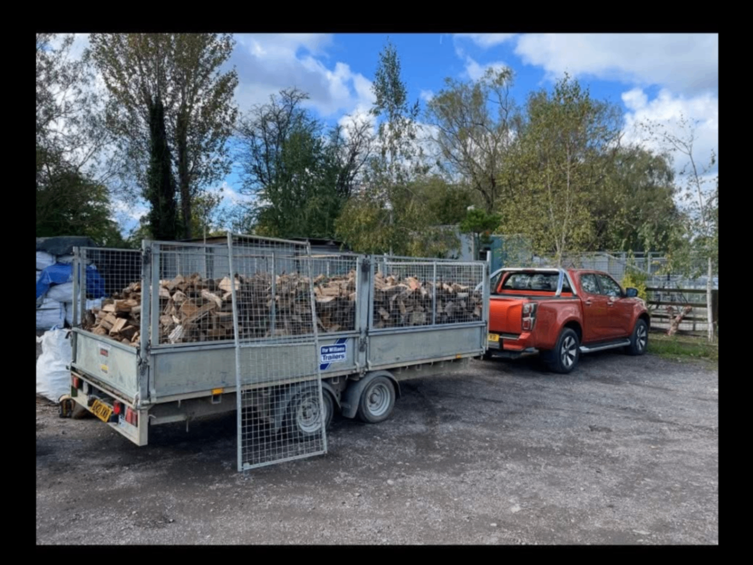 Loaded trailer ready with firewood for delivery from Little Acres Firewood